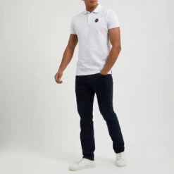 Cavalli Class White Patch Logo Cotton Polo Shirt -Schmuddelwedda 18106202 3