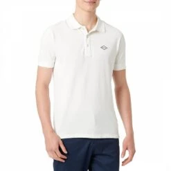 Replay White Cotton Pique Polo Shirt