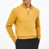 Hackett London Yellow Half Zip Lambswool Jumper