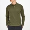 Hackett London Green Slim Fit Long Sleeve Cotton Polo Shirt