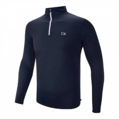 Navy/White 1/4 Zip Tech Golf Midlayer