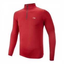 Red/Grey 1/4 Zip Tech Golf Midlayer