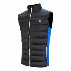 Black/Blue Quilted Hybrid Gilet