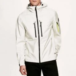 Hackett London Ecru AMR Hooded Shell Jacket