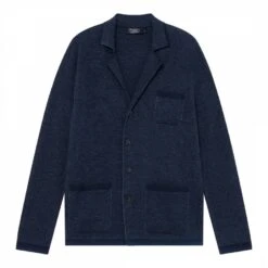 Hackett London Navy Jacquard Cotton Jacket