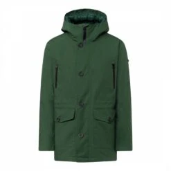 Hackett London Olive Hooded Long Line Parka Jacket