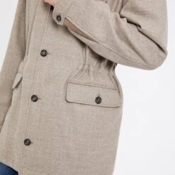 Hackett London Beige Hooded Wool Coat -Schmuddelwedda 18124283 4