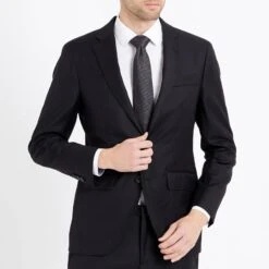 Hackett London Black Single Breasted Wool Blazer