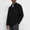 THEORY Black Cashmere Blend Shirt Jacket