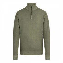 BELSTAFF Green Jetty Half Zip Merino Wool Jumper