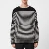 AllSaints Black Striped Taleze Wool Blend Jumper