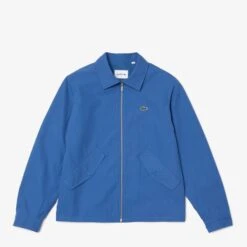 Lacoste Blue Cropped Full Zip Cotton Jacket -Schmuddelwedda 18141535 3