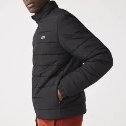 Lacoste Black Full Zip Puffer Jacket