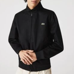 Lacoste Black Band Collar Cotton Jacket