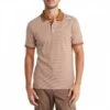 Rag & Bone Brown Interlock Stripe Cotton Polo Shirt