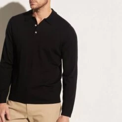 Vince Black Wool Polo Top
