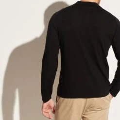 Vince Black Wool Polo Top -Schmuddelwedda 18160533 3