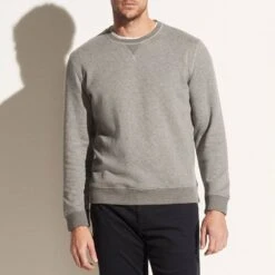 Vince Grey Crew Neck Cotton Sweatshirt