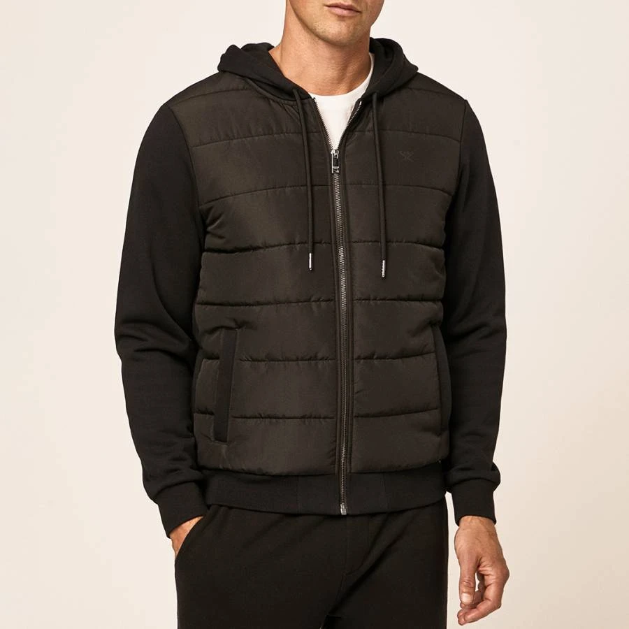 Hackett London Black Quilted Full Zip Jacket 1 Hackett London Black Quilted Full Zip Jacket