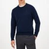 Hackett London Navy Round Neck Lambswool Jumper