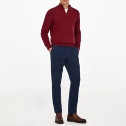 Hackett London Red Half Zip Lambswool Jumper -Schmuddelwedda 18170357 3