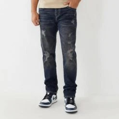 True Religion Blue Rocco Tapered Leg Stretch Jeans