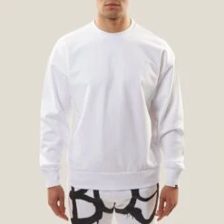 White Spray Cotton Sweatshirt