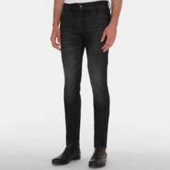 7 For All Mankind Black Ronnie Skinny Stretch Tek Jeans