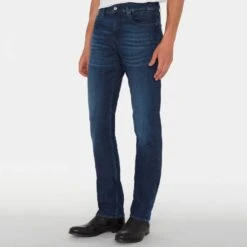 7 For All Mankind Dark Blue Slimmy Slim Stretch Jeans