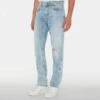 7 For All Mankind Light Blue Slimmy Distressed Tapered Stretch Jeans