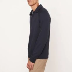 Vince Coastal Blue Quarter Zip Cotton Blend Jumper -Schmuddelwedda 18191376 3