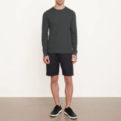 Vince Dark Green Thermal Cotton Blend Top -Schmuddelwedda 18191404 4