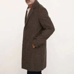 Vince Brown Houndstooth Wool Blend Coat -Schmuddelwedda 18191450 3