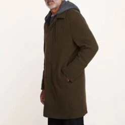 Vince Khaki Heavy Knit Wool Blend Coat -Schmuddelwedda 18191455 3