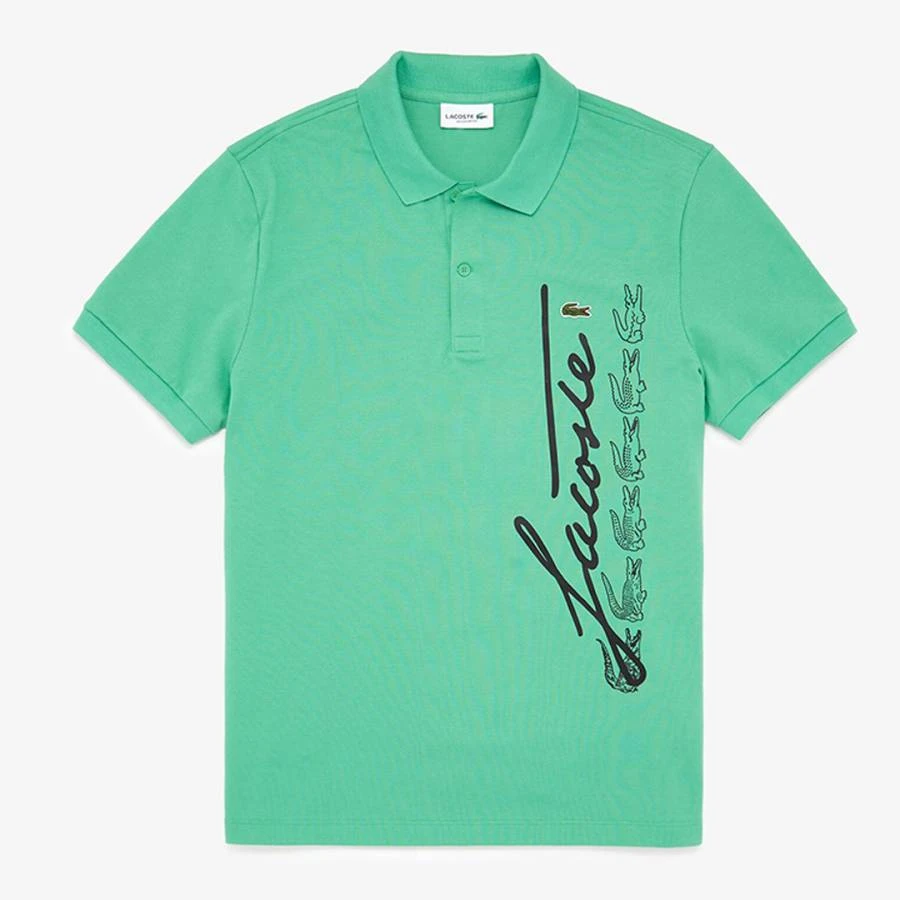 Lacoste Mint Green Script Logo Cotton Polo Shirt 3 Lacoste Mint Green Script Logo Cotton Polo Shirt - Image 3