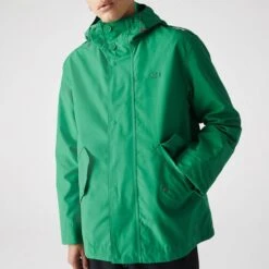 Lacoste Green Straight Hooded Jacket