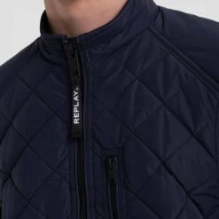 Replay Navy Short Quilted Jacket -Schmuddelwedda 18195587 3