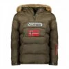GEOGRAPHICAL NORWAY Khaki Padded Pull Over Half Zip Jacket