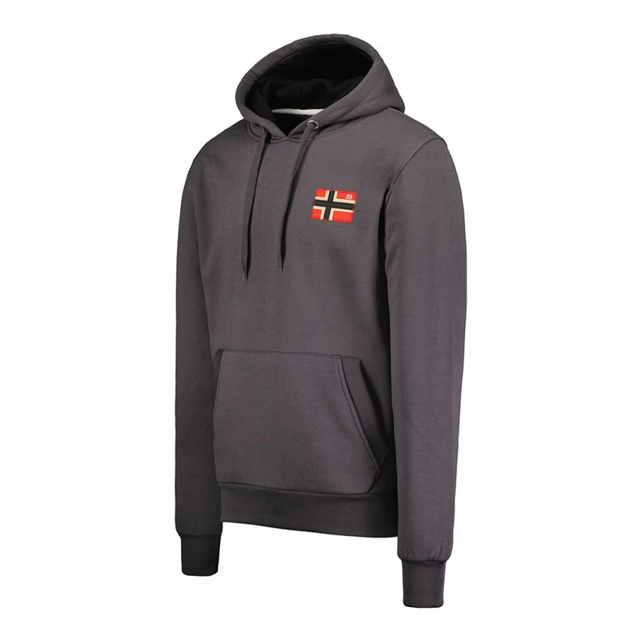GEOGRAPHICAL NORWAY Dark Grey Flag Logo Hoodie 3 GEOGRAPHICAL NORWAY Dark Grey Flag Logo Hoodie - Image 3
