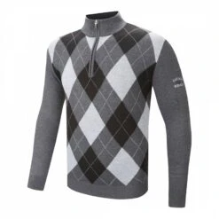 Cutter & Buck Dark Grey Multi Argyle 1/4 Zip Midlayer