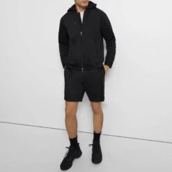 THEORY Black Bray Zipped Hoodie -Schmuddelwedda 18213010 3