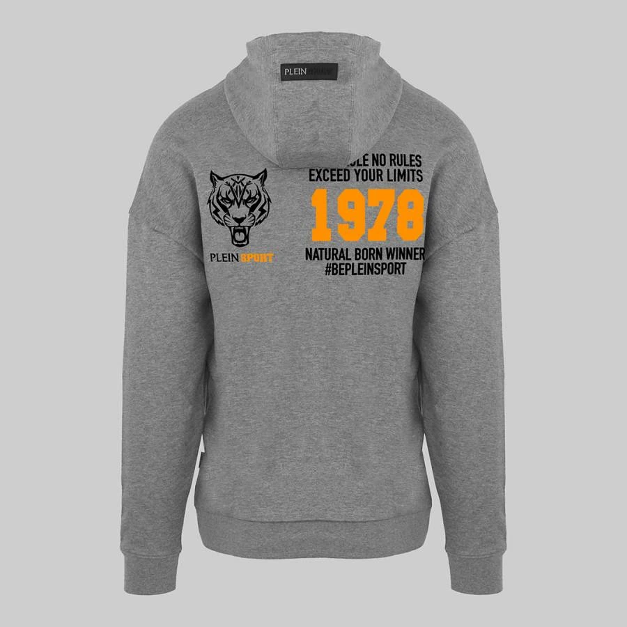 PHILIPP PLEIN Grey Hooded Sweatshirt 2 PHILIPP PLEIN Grey Hooded Sweatshirt - Image 2