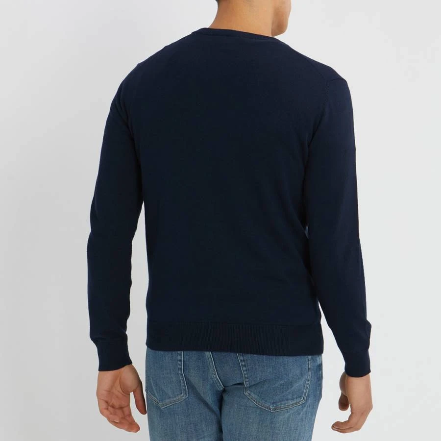 Navy Cotton V-Neck Jumper 2 Navy Cotton V-Neck Jumper - Image 2