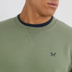 Green Cotton Crew Neck Sweatshirt -Schmuddelwedda 18219105 3