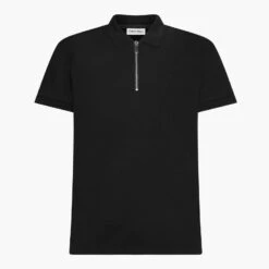 Calvin Klein Black Zip Detail Cotton Polo Shirt -Schmuddelwedda 18219370 4