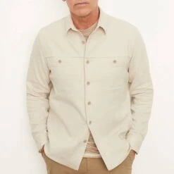 Vince Natural Cotton Blend Relaxed Shirt