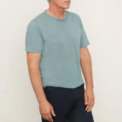Vince Pale Blue Linen T-Shirt