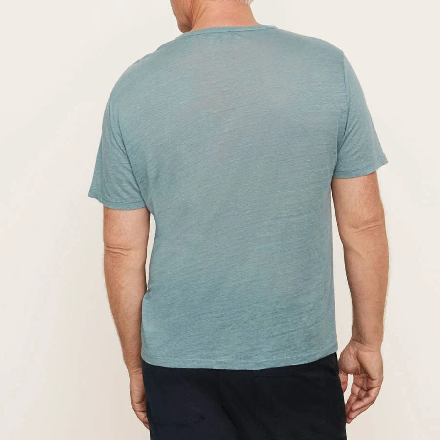 Vince Pale Blue Linen T-Shirt 2 Vince Pale Blue Linen T-Shirt - Image 2
