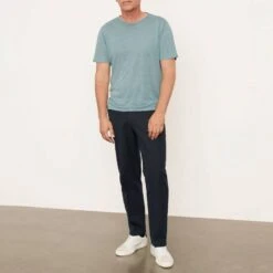 Vince Pale Blue Linen T-Shirt 6 Vince Pale Blue Linen T-Shirt -Schmuddelwedda 18234653 3
