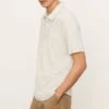 Vince Off White Stripe Cotton Polo Top
